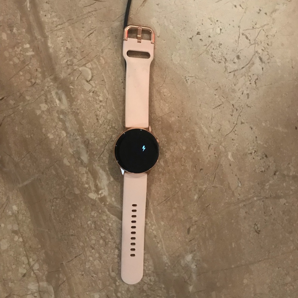 Samsung Galaxy Watch with Pink Strap